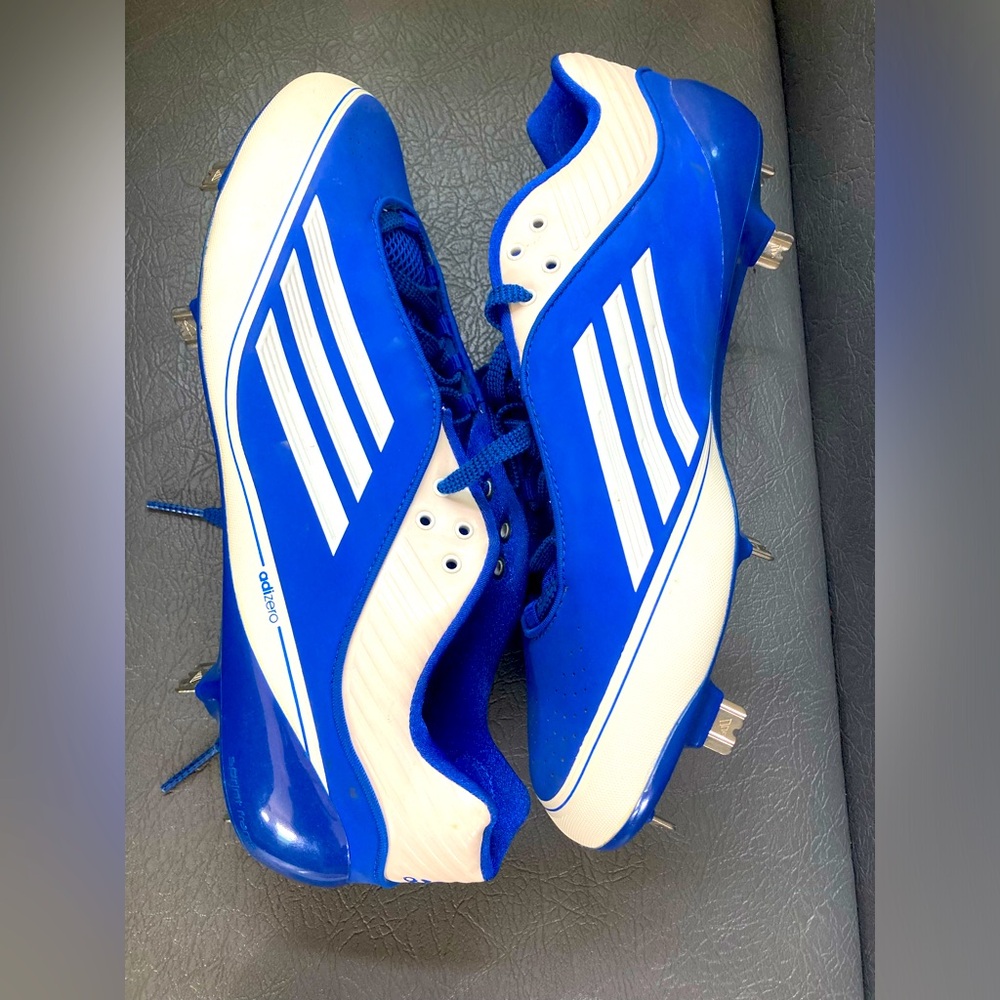 Men's Size 13 Adidas Baseball Cleats - Blue/White - Sprint Frame. Never Worn